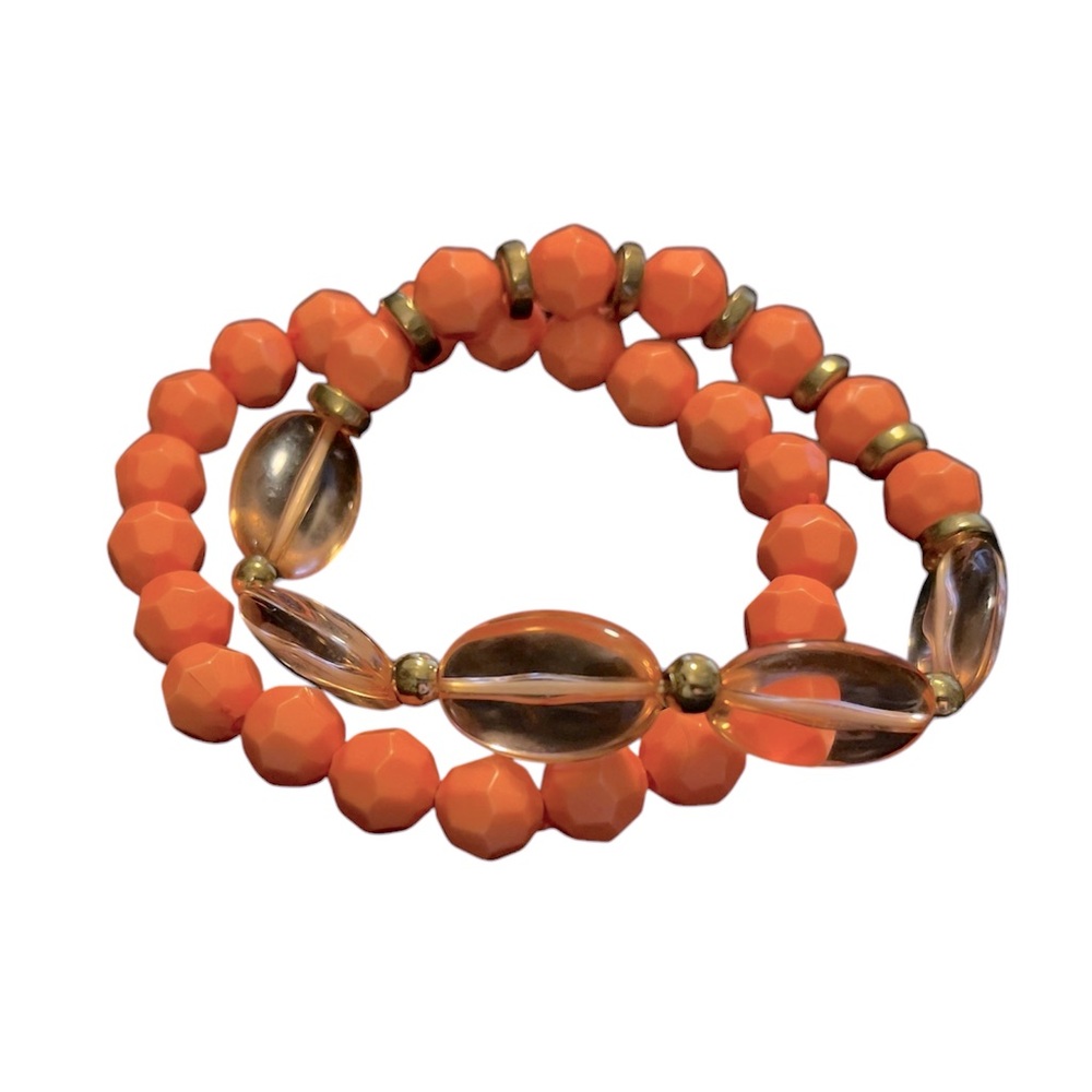 ✨ 2 Coral Pink Stretch Bracelets ✨